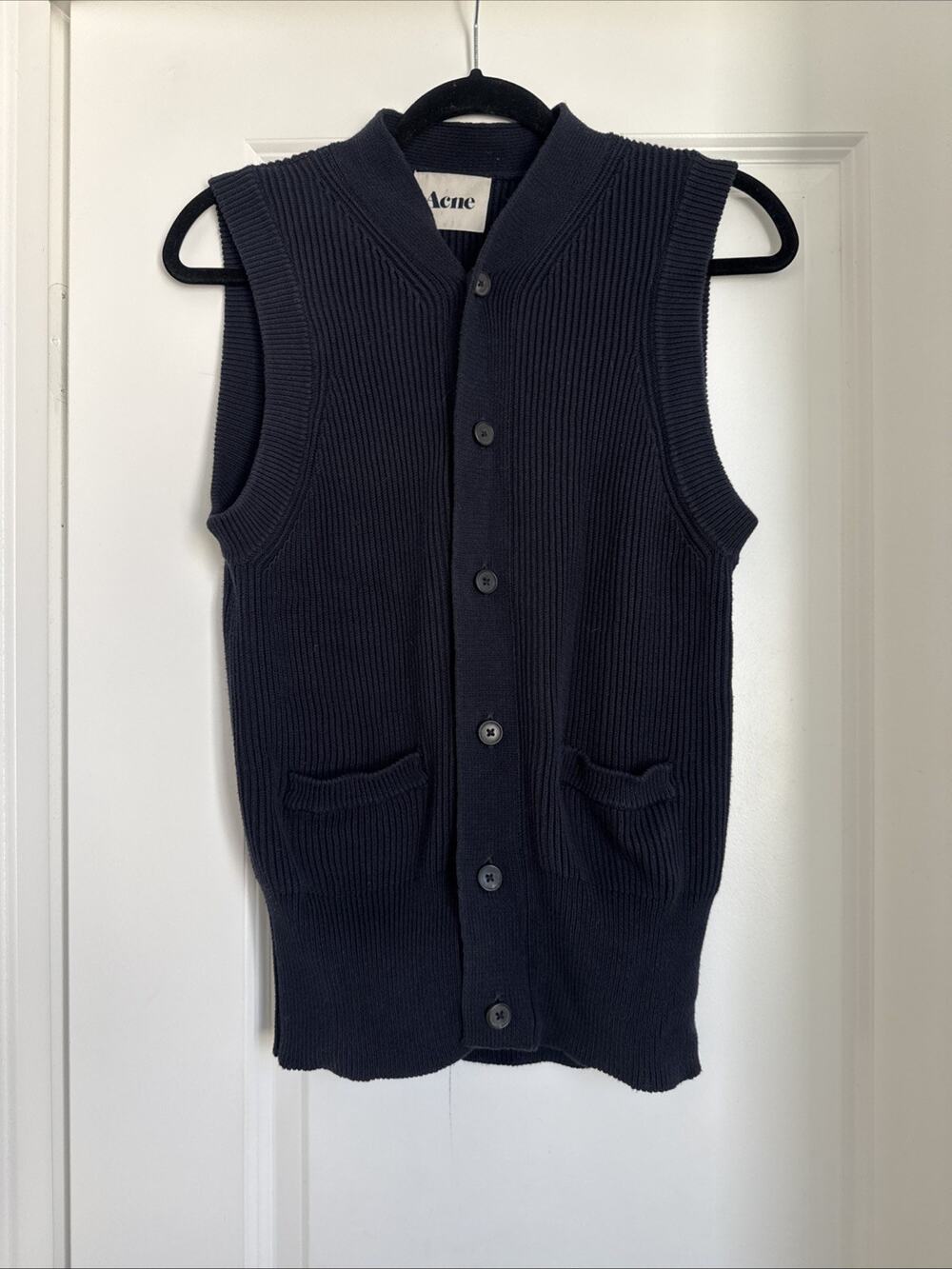 ACNE Acne Studios Archive AW12 Lester Low Ribbed Cotton Knit Vest Men’s Medium